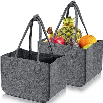 Obrázek produktu pro Nákupní taška velké kapacity 30L - Skládací taška - Filcový koš - Rukojeť - Multifunkční úložný koš - 40 x 27 x 27 cm