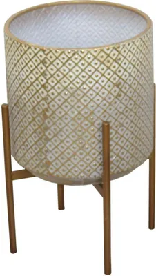 Produktbild von Blumenständer aus Metall Goldfarben Höhe 53 cm
