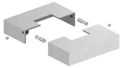 Produktbild von Abdeckrosette, geteilt, mit Lochung 40 x 40 mm, Edelstahl, 109 x 109 mm