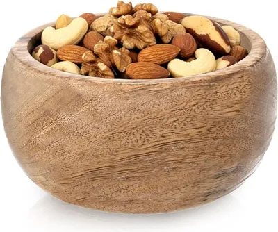 Immagine prodotto di Orion | Ciotola - 450 ml - 14 cm - Rotonda - Ciotola di legno - Ciotola per insalata di frutta e verdura - Legno di mango