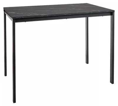Zdjęcie produktu dla Czarny stół jadalny RAMOD 100x60, dekor marmurowy