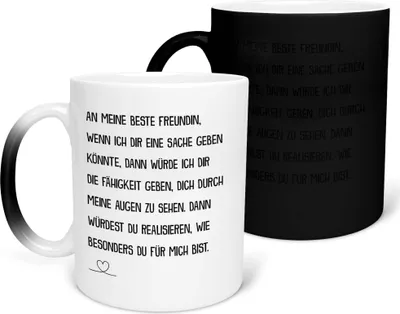 Produktbild von 22Feels Zaubertasse Beste Freundin Geschenk BFF Zum Geburtstag Kaffeetasse Farbwechsel Freundinnen Freundschaft Frauen Haferl Weihnachten Lästerschwester Unbiologische Schwester Geschenkidee Bürotasse