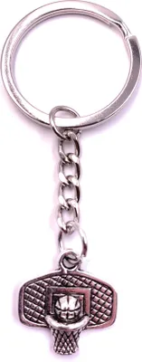 Immagine prodotto di Onwomania Portachiavi Portachiavi in metallo argento Basket con palla Sport