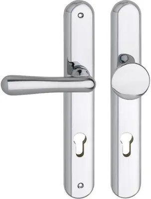 Produktbild von GRUNDMANN Sicherheitswechselgarnitur ELEGANT, PZ88,Messing verchromt ÖNORM