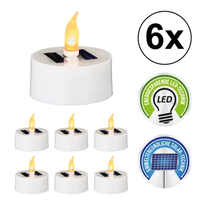 Produktbild von 6er Set Solar Teelichter 5,5cmD - Deko - Solar