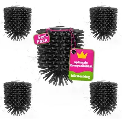 Produktbild von Silikon Toiletreinigungsbürste, 65 mm, 5-teilig, schwarz