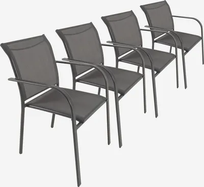 Immagine prodotto di Set 4 sedie da giardino in alluminio e textilene, Antracite
