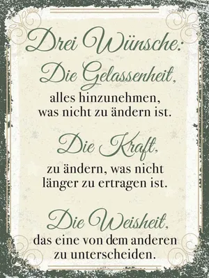 Produktbild von vianmo Holzschild 40x30 cm Drei Wünsche Die Gelassenheit Dekoration