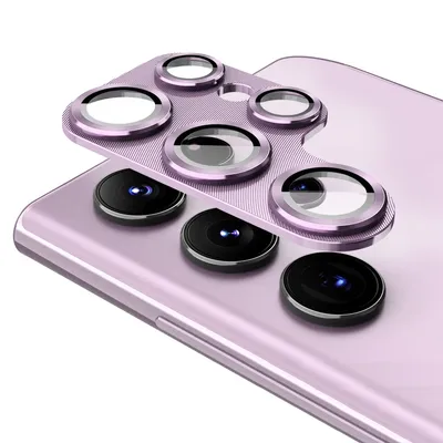 Image de Coque arrière en verre trempé H9 et alliage d'aluminium pour Samsung Galaxy S23 Ultra, couleur violette