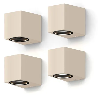 Produktbild von Calex Sanremo Wandleuchte, spritzwasserdicht, exkl. GU10-Spot, Beige, x4