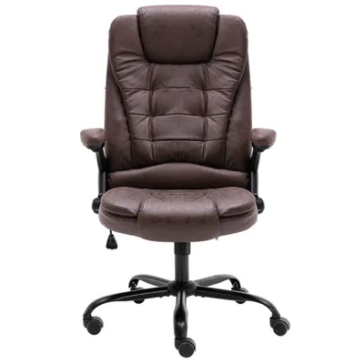 Image de vidaXL Chaise de bureau Marron foncé aspect daim