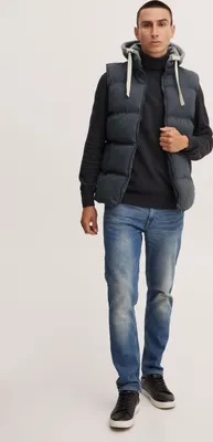 Produktbild von BLEND BHJens Herren Weste Steppweste Outdoor Weste mit Kapuze Stehkragen Eingrifftaschen Regular fit