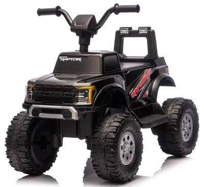 Zdjęcie produktu dla Elektryczny pojazd dla dzieci Ford Raptor F150, elektryczne auto dla dzieci, akumulator 12V, samochód terenowy, czarny, Sun Baby