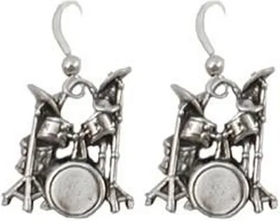Produktbild von Schlagzeug Ohrringe Miniblings Hänger Drummer Drumset Instrument 925 Silber