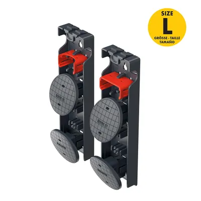 Produktbild von Hailo EasyClix Garden Size L - Wechselfuß-Set für Hailo Stehleitern - einfach & schnell zu wechseln - stabiler Stand auf weichen Untergründen wie Rasen oder Sand - kein Einsinken - breiter Fuß
