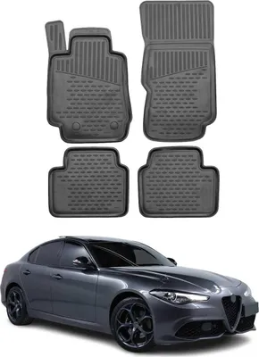 Immagine prodotto di OMAC Gummimatten Fußmatten für Alfa Romeo Giulia 4 2015-2025 TPE Schwarz 4x