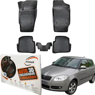 Produktbild von Trimak Autofußmatten kompatibel mit Škoda Fabia I 1999-2007 Auto Allwetter Gummimatten