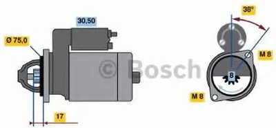 Produktbild von BOSCH 0 986 022 601 Starter Anlasser 0,8kW für HYUNDAI i10 (PA) 12V