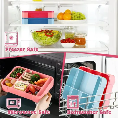 Obrázok produktu pre Obedový box s priehradkami - vhodný na potraviny - 1 kus - bez BPA - 1330 ml