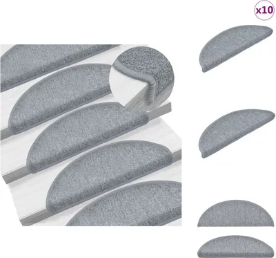 Immagine prodotto di vidaXL Tappeto per gradini 10 pezzi 65x24x4 cm Grigio chiaro - Tappeti per gradini