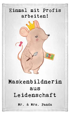 Produktbild von Mr. & Mrs. Panda Handtuch Maskenbildnerin Leidenschaft - Weiß - Geschenk, Spruch, Klein, Beauty Salon, Ausbildung, Design, Mini-Handtuch, Visagistin, gäste wc, badezimmer