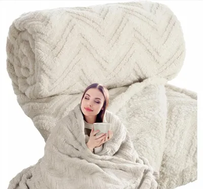Produktbild von Eurofirany Kuscheldecke dick flauschig beige 170x210 cm