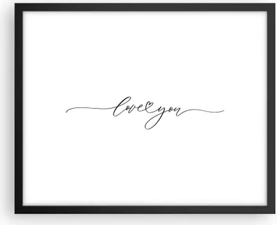 Produktbild von Gerahmtes Poster - Schwarzer Rahmen - Ich liebe dich handschriftlich - 50x40 cm - Wand Bild - Wanddeko - Wandbilder - Kunstposter - Wandposter - Bilderrahmen - Bilder - Kunstdruck - P2BAA50x40-4644