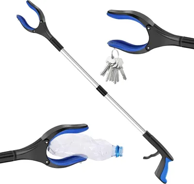 Imagen del producto de Pinza de agarre plegable, fabricada en aleación de aluminio, de 82 cm de longitud, con imán, diseñada para personas mayores