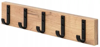 Produktbild von FURNITECO Wandgarderobe Eiche Gold 5 Haken für Flur
