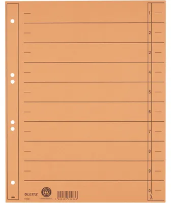 Produktbild von Leitz Trennblatt 16580045 A4 230g Karton orange 100 St./Pack.
