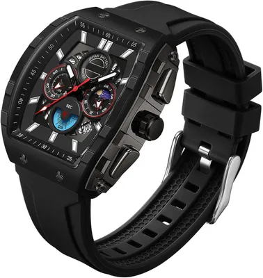 Produktbild von Watch Für Herren Chronograph Groß Sportlich Quadratische Herren Militär Herrenuhr Analog Quarzuhr Datum Luxus Sportuhr für Männer Leuchtzifferblatt