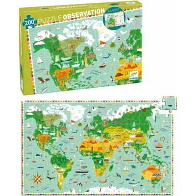 Immagine prodotto di DJECO Puzzle di osservazione: il giro del mondo 200 pezzi