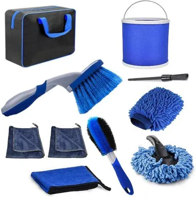 Immagine prodotto di Set di 10 spazzole per il lavaggio dell'auto, ideali per la pulizia dei sedili