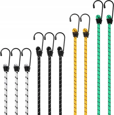 Produktbild von Set 10 Spanngummis mit Haken, Gepäck-Befestigungsgurte, 8mm