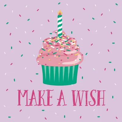 Produktbild von 20 Servietten Make a wish - Muffin mit Wunsch 33x33cm