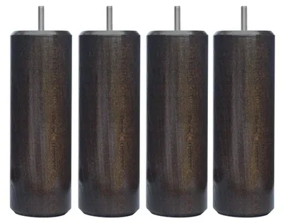 Produktbild von Set mit 4 zylindrischen Holzfüßen für Bettrahmen