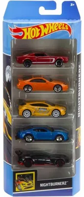 Image de Pack de 5 véhicules hot wheels : nightburnerz - mattel - htv43 - set voitures miniatures