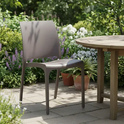 Produktbild von Dmora Gartenstuhl Miranda, Grau, stapelbar