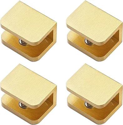 Obrázek produktu pro Sada 4 kleští na sklo bez vrtání pro skleněné police 10 mm-12 mm, zlatá