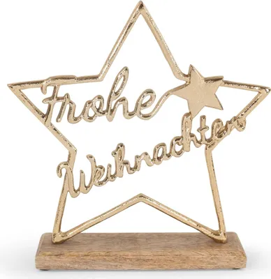 Produktbild von Stern "Frohe Weihnachten" | Gold 25x25,5 cm
