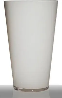 Produktbild von INNA-Glas Bodenvase Glas Velma, Trichter - rund, weiß, 40cm, Ø 25cm - Konische Vase - Tischvase