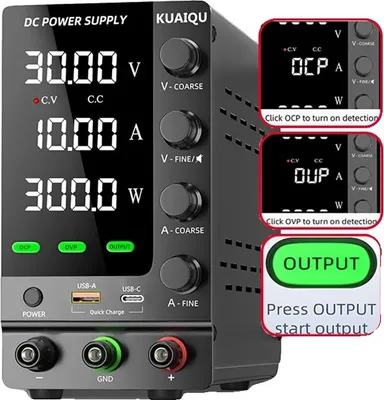 Obrázok produktu pre Nastaviteľný zdroj jednosmerného prúdu, variabilné výstupné napätie, regulovaný stolný zdroj, upgrade 30 V 10 A, AC 220 V-e