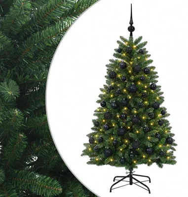 Imagen del producto de vidaXL Árbol de Navidad artificial, color verde medio, con adornos, 150 cm