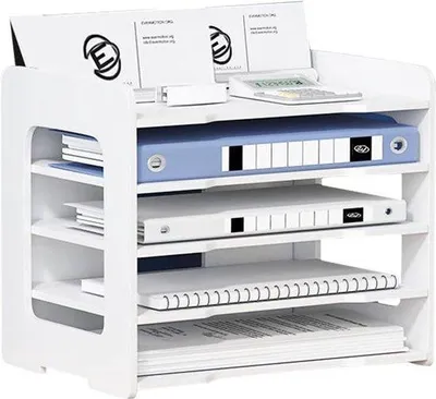 Productafbeelding van Famanu Bureau-organizer, 5-laags, stapelbaar, voor A4-papier - Documentenopslag voor thuis, kantoor en school