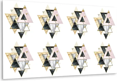 Produktbild von Selbstklebende Vinyl-Fliesen – Vinylboden - Wandaufkleber Bodenbeläge, Geometrische Dreiecke - 100 cm x 50 cm