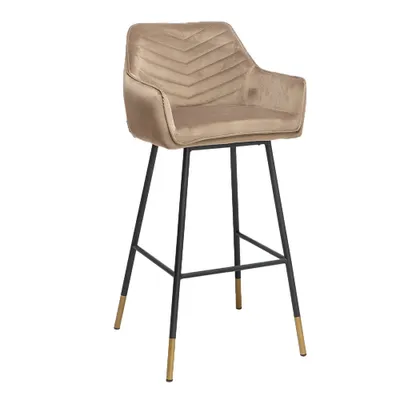 Obrázok produktu pre Bronx71 Zamatová barová stolička Fiona 65 - 78 cm taupe