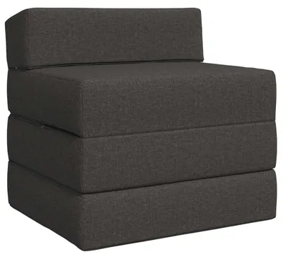 Image de Canapé-lit pliant vidaXL, gris foncé, 200 x 70 x 15 cm, tissu