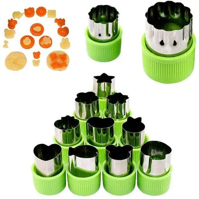 Zdjęcie produktu dla Zestaw foremek ze stali nierdzewnej, 12 sztuk, do pieczenia, sushi, owoców