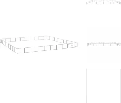 Produktbild von vidaXL Hundezwinger Silbern 100 m² Stahl - Hundezwinger & -ausläufe