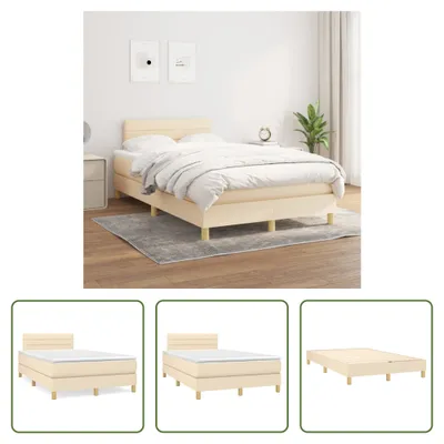 Immagine prodotto di The Living Store Letto a molle con materasso crema 120x200 cm in tessuto